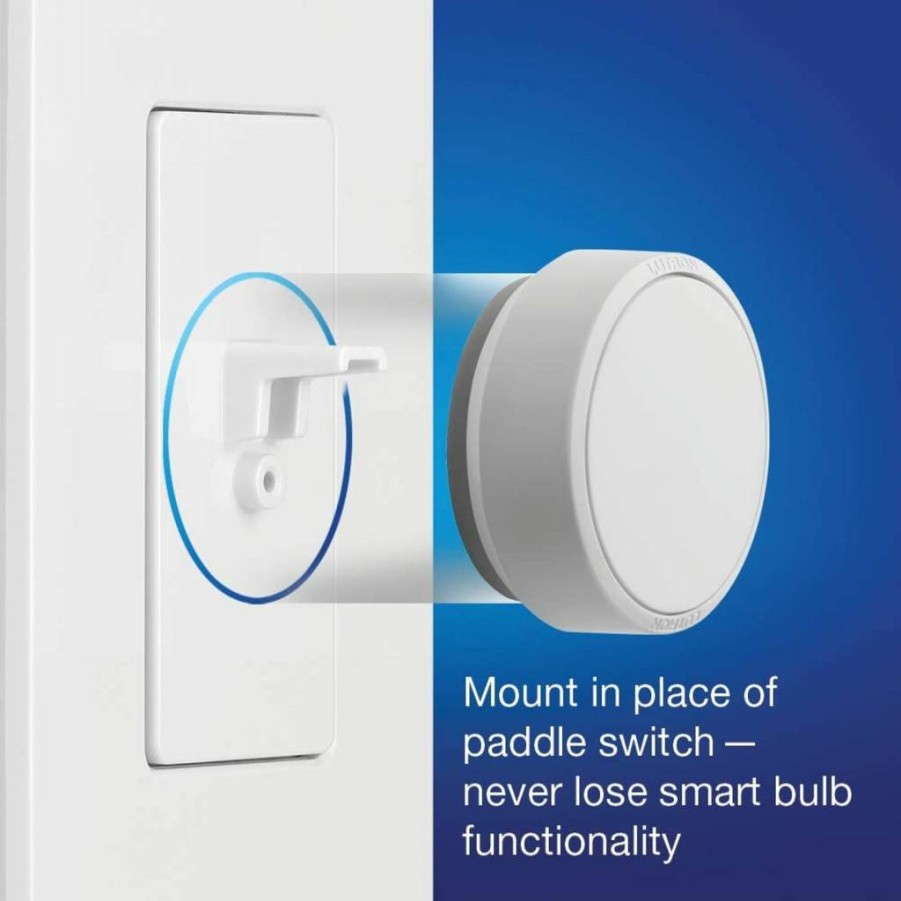 Lutron Aurora Smart Dimmer Switch for Philips Hue (2-Pack) | White | Z3-1BRL-WH-L0-2 | Compatible with Hue Smart Bulbs