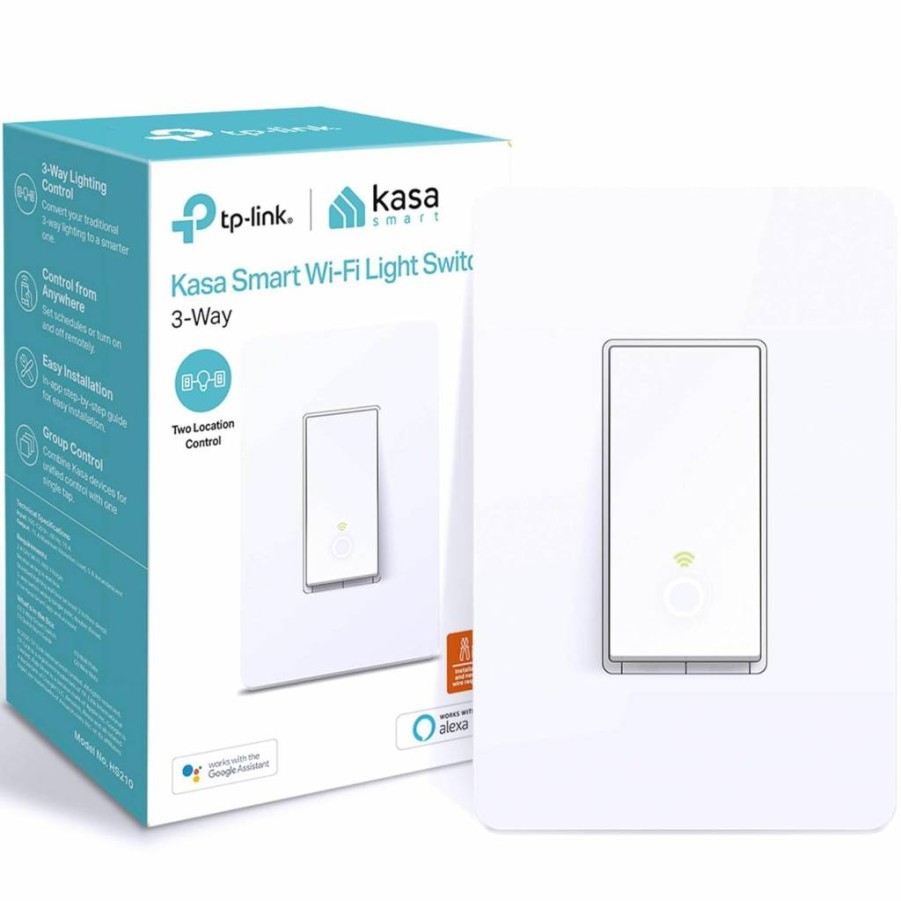 Kasa Smart HS210 3-Way Wi-Fi Light Switch Kit (2-Pack) – Neutral Wire Required, Works with Alexa & Google Home, No Hub Needed, UL Certified, White