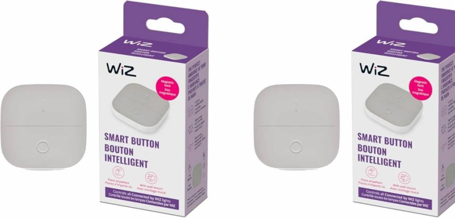 WiZ Connected Smart Light Switch - 2 Pack Wireless Remote Control for Dimming & On/Off, Compatible with WiZ Smart Bulbs, Includes AAA Batteries, App Control via WiZ Connected