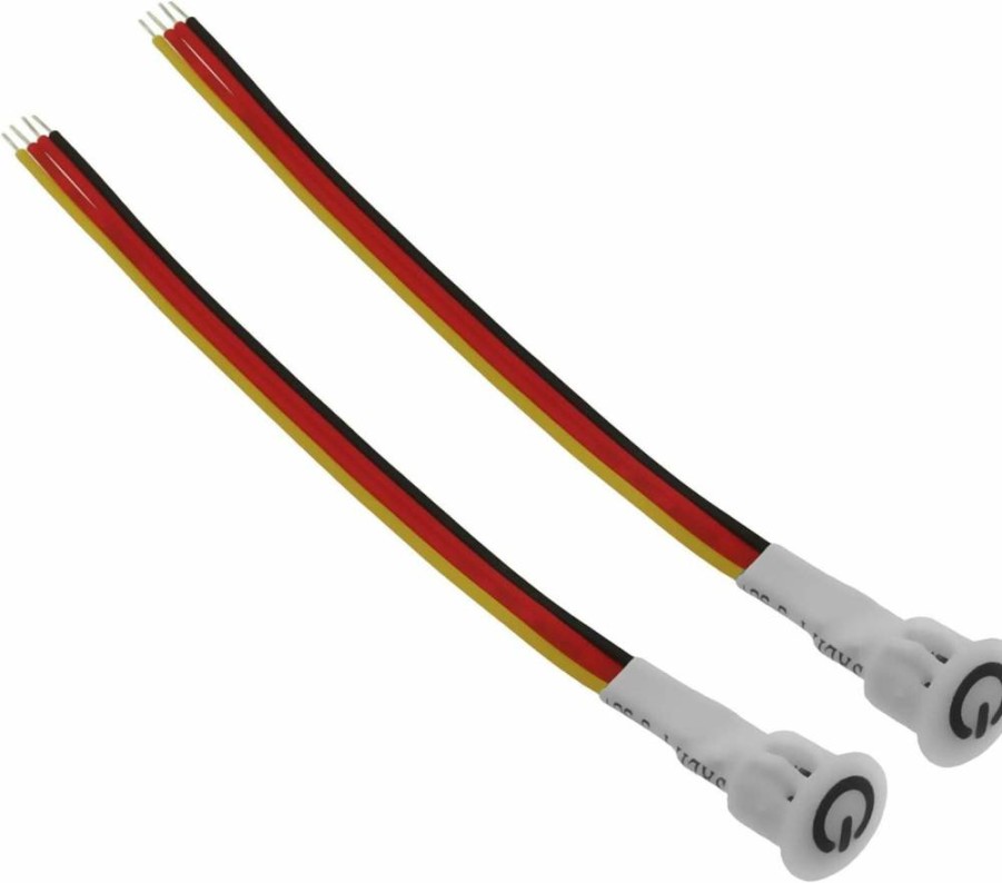 E-outstanding Micro Touch Dimmer Switch - 2Pcs White Stepless Brightness Controller for 5V-24V LED Lights, Lamps & Strips, On/Off Corded Touch Sensor