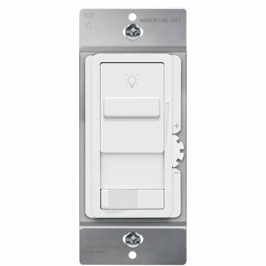 TOPGREENER 0-10V LED Dimmer Switch, Single Pole or 3-Way, 120V/277V Compatible, Gray (TGSDS-010-GY)