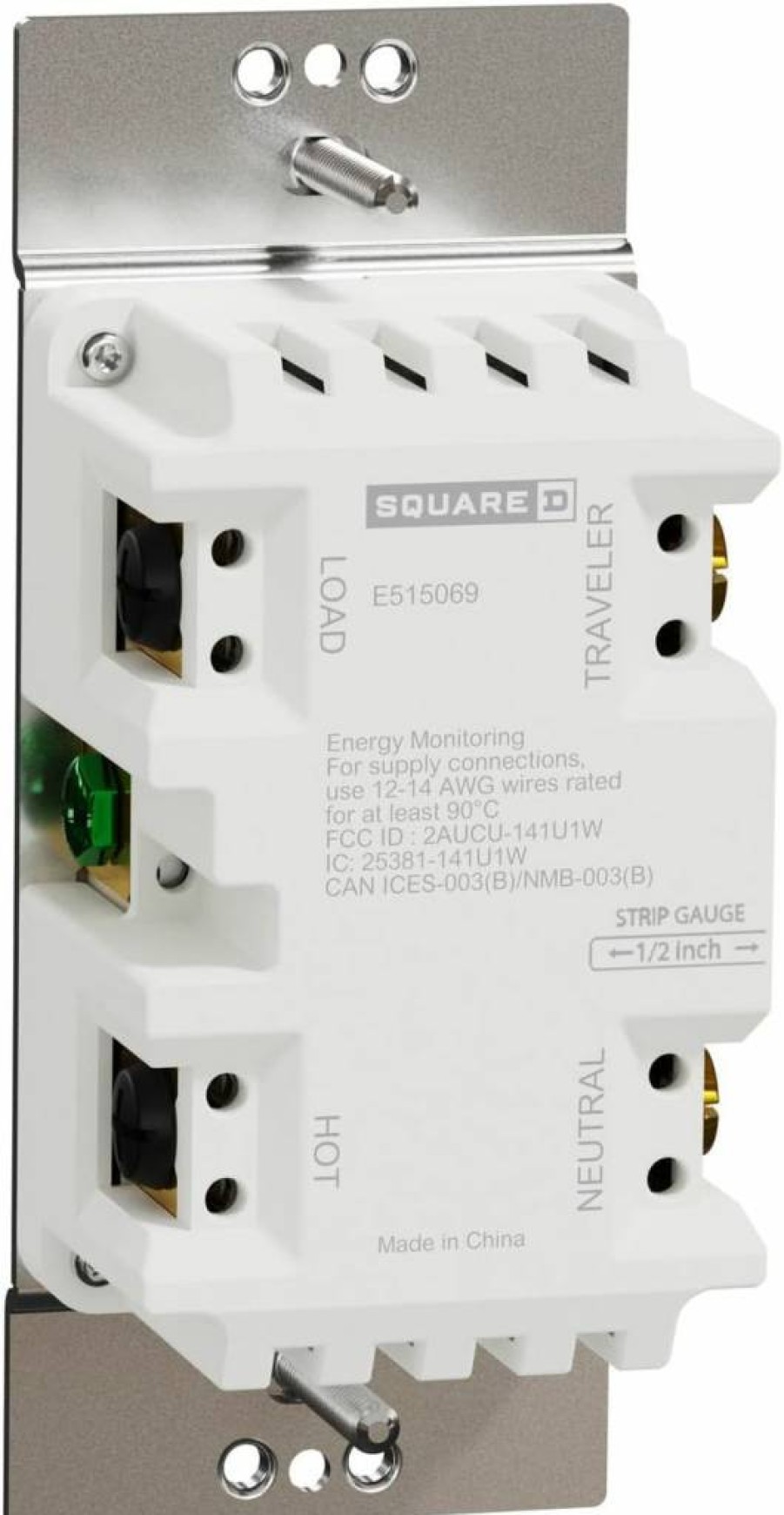 Schneider Electric Square D X-Series Z-Wave Plus Smart Rocker Light Switch, 3-Way, Single Pole, 15A, Light Almond (SQR14102LAZ)