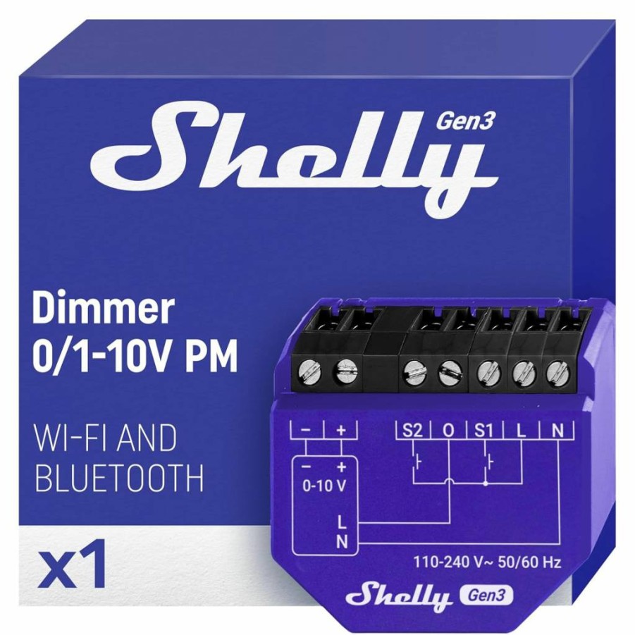 Shelly Gen3 Smart Dimmer 0/1-10V with Power Monitoring | WiFi Home Automation | Alexa & Google Home Compatible | iOS Android App Control | Hub-Free Setup