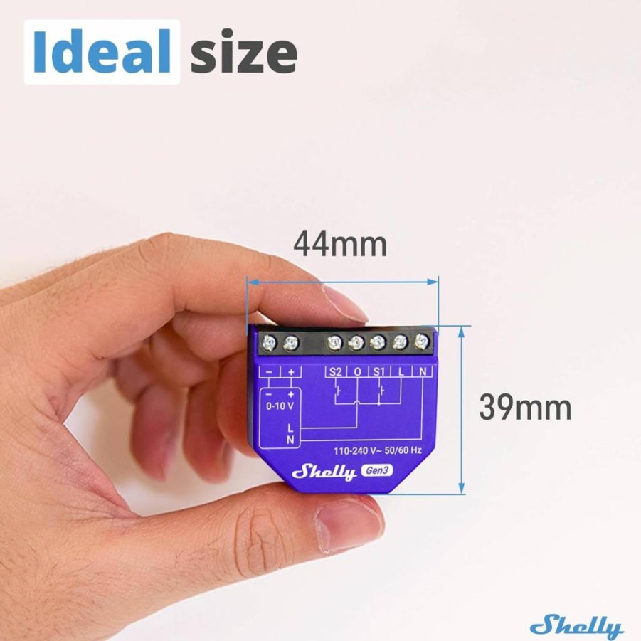 Shelly Gen3 Smart Dimmer 0/1-10V with Power Monitoring | WiFi Home Automation | Alexa & Google Home Compatible | iOS Android App Control | Hub-Free Setup